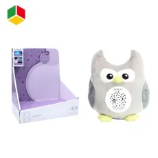 QS Amazon Shopify Hot Sales Baby Sleep Pacify Soother Plush Stuffed Owl Animal Projector Newborn Infants Calming Light Lullaby Music White Noise Baby Toys
