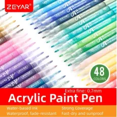Zeyar Acrylic Paint Marker Pens Extra Fine Water Based 48 Colors