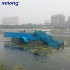 Aquatic Weed Harvesting Machine for Water Hyacinth Reed Cutter Rubbish Collection Cleaning Boat/Vessel Trash Skimmer Mowing Boat Water Plant Harvester