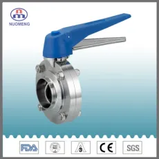 Sanitary Stainless Steel SS304/316L Multi-Position Plastic Handle /Pulling Handle Welded Butterfly Valve