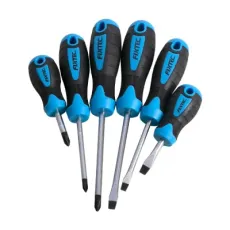 Fixtec Double Injected Soft Handle Chrome Vanadium Magnetic Screwdriver Set with Soft Grip