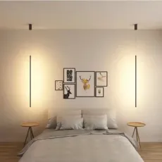 Long Nordic Dimming Decoration Living Room Bedroom Study Line LED Chandelier