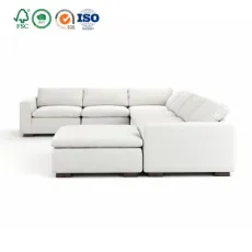Modern Giant Kd Sofa Home Furniture Cloud U Modular Sectional Couch Leather White Living Room Sofa Set