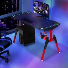 Aor Esports LED RGB Black White Small PC Girls Gaming Desk