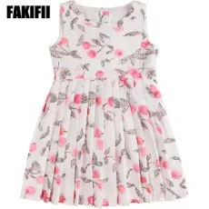2019 Spring Factory Customised Baby Wear Children Clothing Girl Cotton Berry Print Dress Designer Kids Apparel
