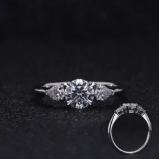 Jewellery Gold Custom Platinum Ring Lab Diamond Engagement Women Diamond Rings Jewelry
