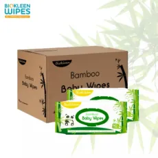 Biokleen OEM 80PCS Eco Friendly Organic Biodegradable Bamboo Wipes Baby for Sensitive Skin Cleaning 100% Natural Bamboo Baby Wet Wipes