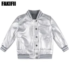 2022 China Factory Children Apparel Kids Clothing Winter Girl/Boy Silver Jacket Wholesale Fashion Garment