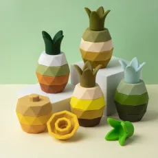 Pineapple Fruit BPA Free Silicone Teethers Teething Baby Shower Gift Food Grade Silicone Stacking Toy
