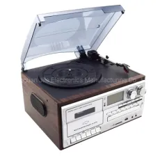Multifunction 7-in-1 Turntable Player Am/FM Radio CD Player USB & Cassette Recorder Aux-in RCA Line-out Bluetooth