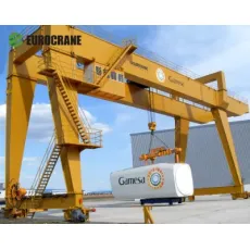 Goods Yard 10 Ton Single Girder Box Type Gantry Crane with Hoist