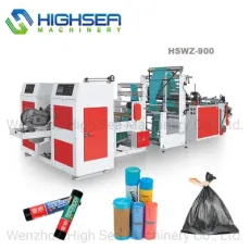 Rolled One Line Coreless High Speed Litter Garbage Biodegradable Button Sealing Trash Bag Rubbish Bag Making Machine Suppliers