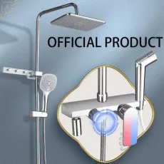 Economic Brass Chrome 8′′ Shower Head Set with Spray Gun Bathroom Wall Mounted Shower Set