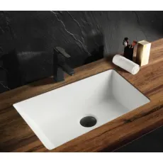 Chinese Wholesale Sanitary Ware Furniture White Ceramic Rectangular 20 5/8" Undermount Bathroom Vanity Wash Sink Basin