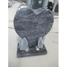 Heart Shape Bahama Blue Granite Headstone Tombstone Monument