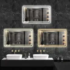 China Factory Rectangle Makeup Mirror with LED Light Bathroom Furniture Electronic Bath Wall Smart Mirrors