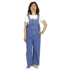 Lady′ S Relaxed Denim Overalls Dungaree Jeans