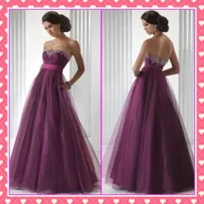Strapless Evening Dress Maternity Gown Purple Prom Dress Bg016