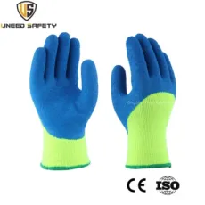 10g Winter Warm Work Acrylic 3/4 Dipped Crinkle Latex Coated Safety Protective Working Glove
