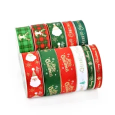 Factory Gift Polyester Logo Printing Christmas Decoration Custom Satin Ribbon with Logo
