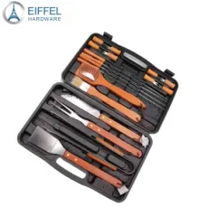 18PCS Stainless Steel Barbecue Set with Storage Case BBQ Grill Tool Accessories Kit for Camping Cookware Outside Activity