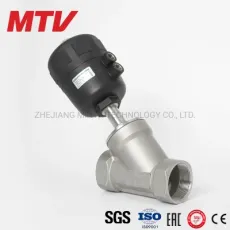 Y Type Stainless-Steel Pneumatic Angle Seat Valve Plastic Head Actuator