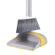 Boomjoy Cleaning Tool Household Plastic Long Handle Broom Dustpan Set Dust Pan and Brush