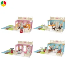 QS DIY Pretend Play Beautiful Flower Shop Miniature Model Small Doll House Set Kid Toy