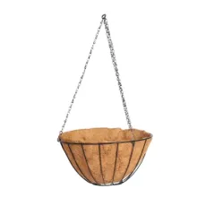 Patio Garden Outdoor Flower Pots Metal Iron Wire Coconut Hanging Plant Basket (2size)
