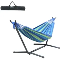 Camping Hammock Outdoor Garden Furniture Portable Double Person Large Weight Capacity Height Adjustable Hammock with Portable Carry Bag