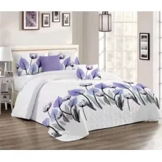 Good Quality White Flower Green Landscape Bedroom Bedspread Home Textile/Bedding/Bedding Set/Home Textile