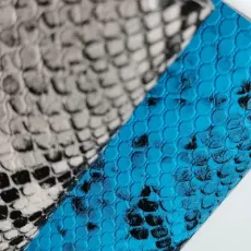 China Eco Grs Recycled Rexine Python Leather Similar as Genuine Handbag Mega Leather