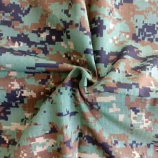 Fabric Factory Supplier Wholesale Military Style N/C 50/50 Nylon Cotton Blended Anti-Infrared Water-Proof Rip-Stop Uniform Digital Woodland Camouflage Fabric
