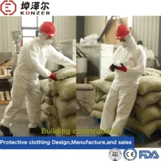 China Factory Konzer Disposable Clothing PPE Isolation Safety Garments Dust Proof