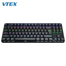 China Factory OEM Design Laptop PC Using Wired 87 Keys Metal Panel Colorful RGB Backlit Mechanical Gaming Keyboard