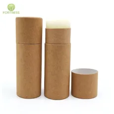 Biodegradable Recyclable Eco-Friendly Customized Empty Cosmetics Lip Balm Deodorant Stick Packaging Brown Kraft Push up Paper Tubes Lipstick