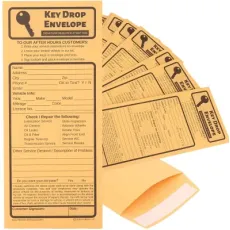 Key Drop Envelopes for After Hours or Service in 4 1/8 X 9 1/2 Inch