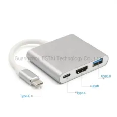 High Quality 3 in 1 USB Type C Hub to 1080P 4K Hdm+USB 3 in 1 USB C Hub Converter Adapter Cable Other Home Audio