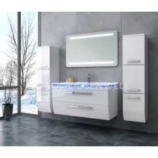European Style Bathroom Furniture Metal Handle LED Mirror Bathroom Cabinet