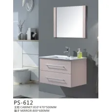 PVC Paint Free Wall Mounted Type Bathroom Furniture with Artificial Stone Top Ceramic Basin and Mirror