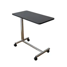 CE Adjustable Medical Gas-Spring Overbed Table with Wood for OEM Medline