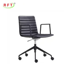 Black PU Synthetic Leather Office Furniture Conference Meeting Room Chair