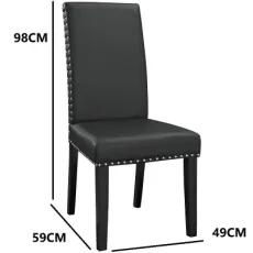 Traditional Simple Nailing Dining Chair Rubber Wooden Leatherchair