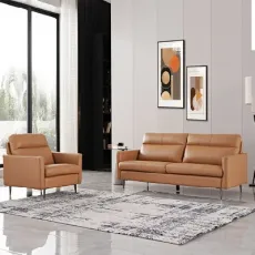 Contemporary Designer Home Settees Loveseat Chair Living Room Furniture Couches Leather Sofa