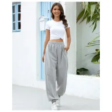 2021 Sweatpants Women Baggy Gray Sports Pants Joggers Women Wide Leg Oversized Streetwear High Waisted Trousers Women