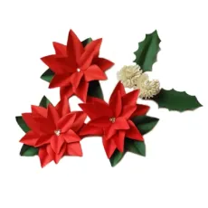 3D Decoration Paper Flower DIY Handmade Craft Material Kit of Christmas Flower