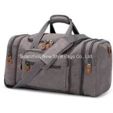 New Style Designs Waterproof Sports Canvas Duffle Bag for Travel, 50L Duffel Overnight Weekend Bag (Gray)