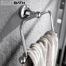 Ortonbath Bathroom Hardware Polished Chrome Brass Include Towel Bar Towel Holder Toilet Paper Holder Towel Hook, 5 Pieces Stainless Steel Bathroom Accessories