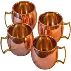 USA Warehouse Free Ship Set of 4 Moscow Mule Copper Mugs - Best Copper Cups for Mules, Beer and Other Ice Cold Drinks Cup