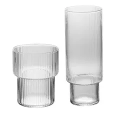 Glass Cups Vintage Glassware Origami Style Transparent Cocktail Glasses Set Bar Beverages Ice Coffee Cup Juice Drinkware